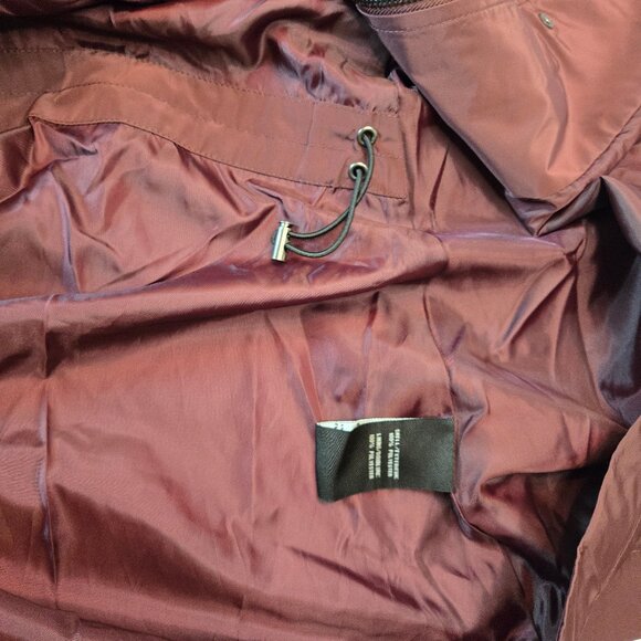 BAGATELLE Women's Water Repellent Spring Packable Rain Coat Sz: M - Merlot - Picture 10 of 11